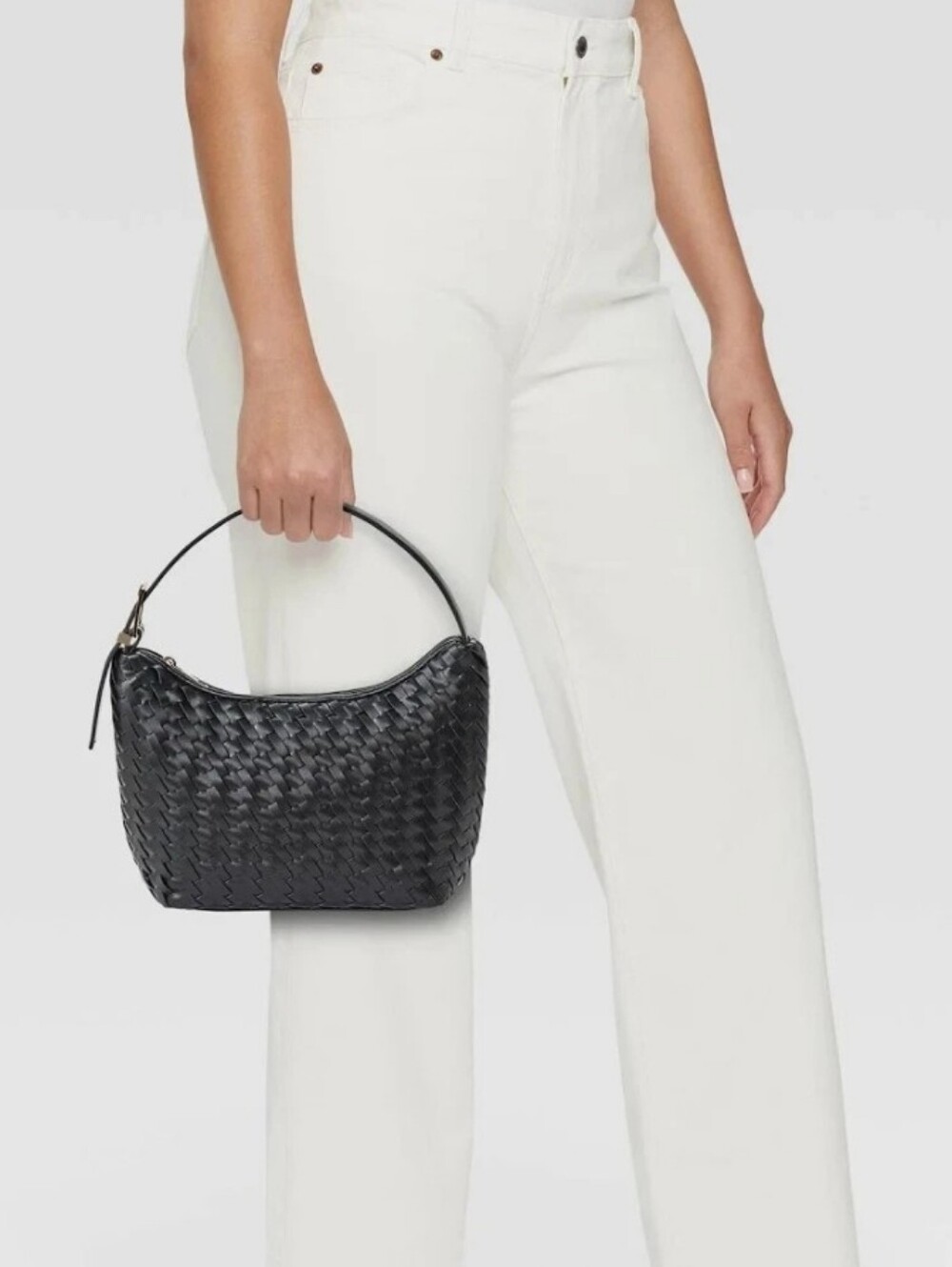 a new day Black Woven Top Handle Bag
